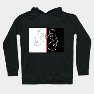 Faces Line Drawing Hoodie